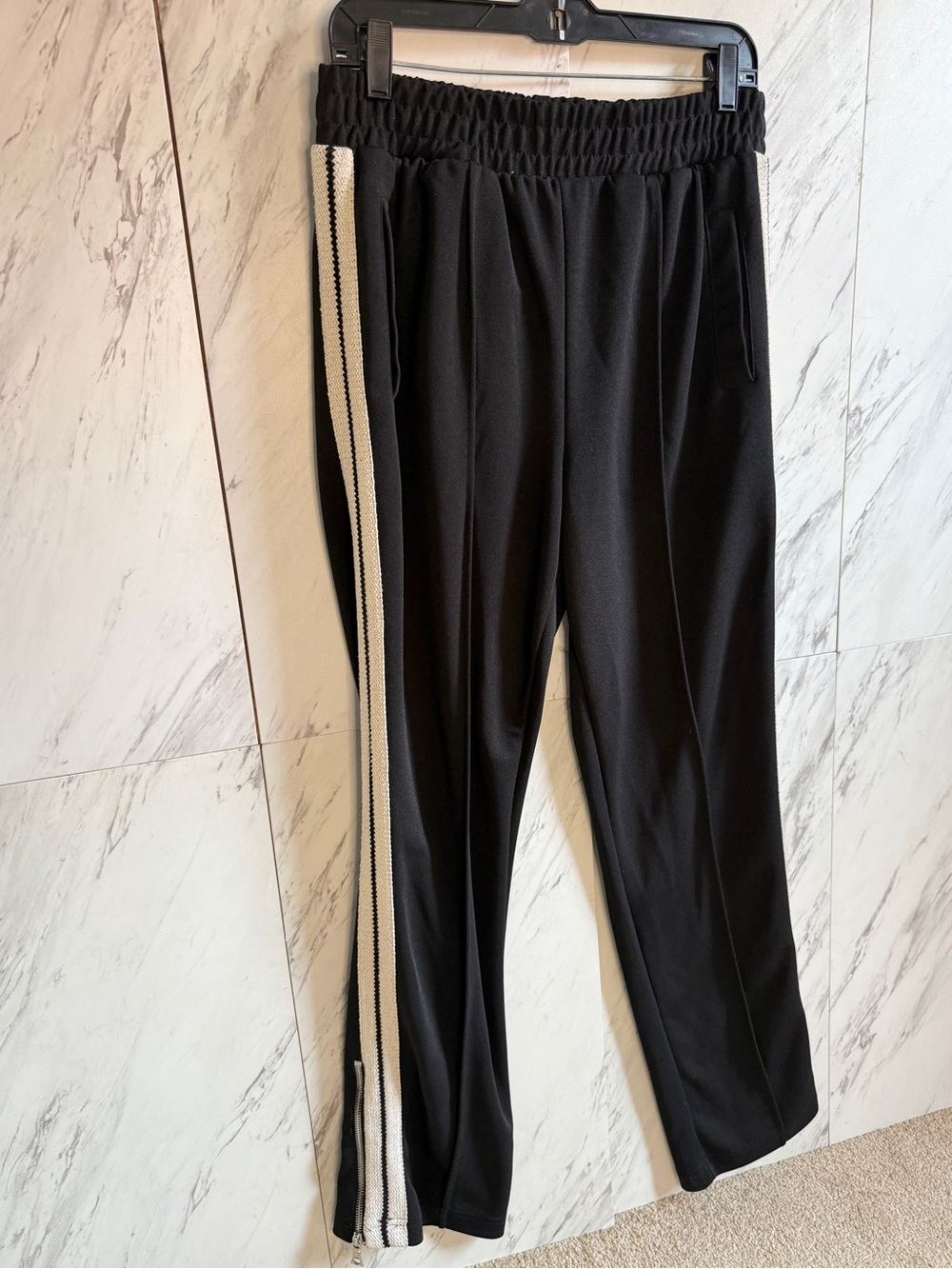 3/$50 Fashion Nova Men Side Stripe Ankle Zip Flare Track Pants Black Medium M
